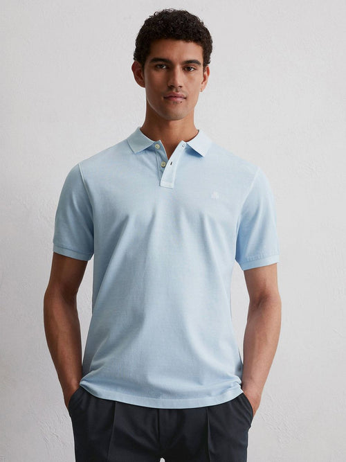 Marc o'polo poloshirt faded starlight blauw