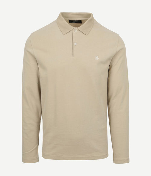 Marc o'polo poloshirt lange mouwen beige