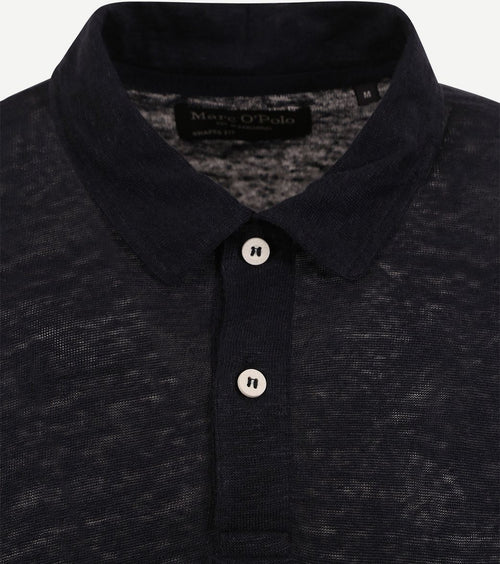 Marc o'polo poloshirt linnen donkerblauw | Regular-fit