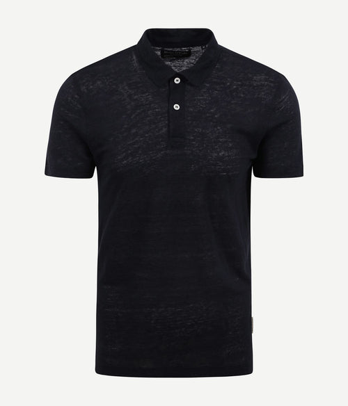 Marc o'polo poloshirt linnen donkerblauw | Regular-fit