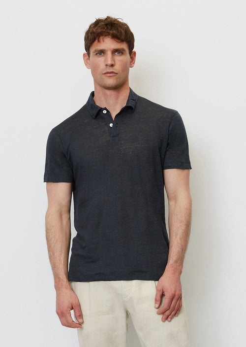 Marc o'polo poloshirt linnen donkerblauw | Regular-fit
