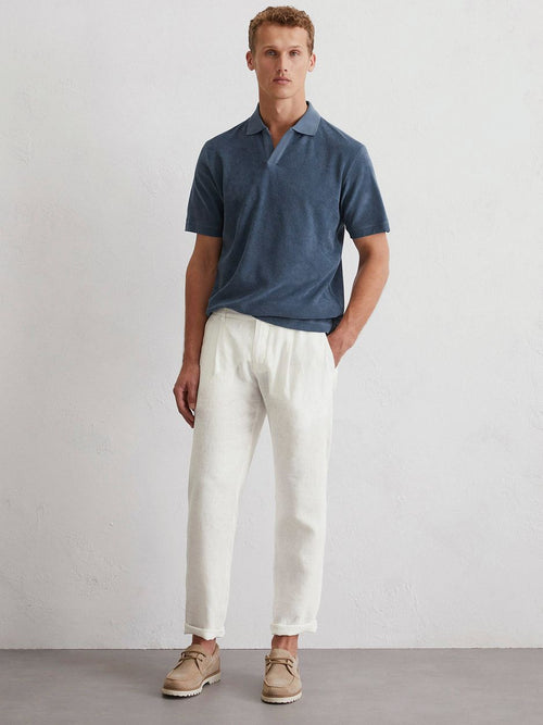 Marc o'polo poloshirt riva terry cloth blauw
