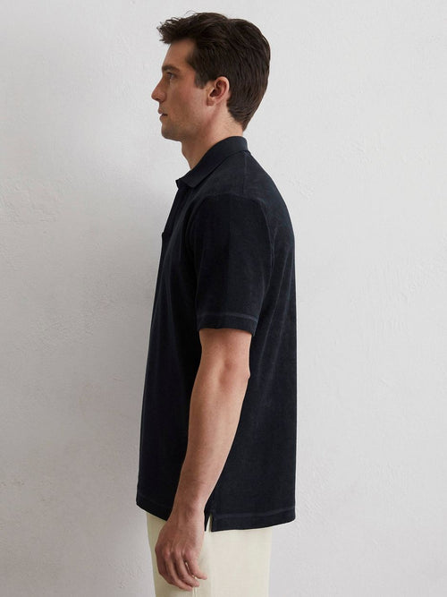 Marc o'polo poloshirt riva terry cloth donkerblauw