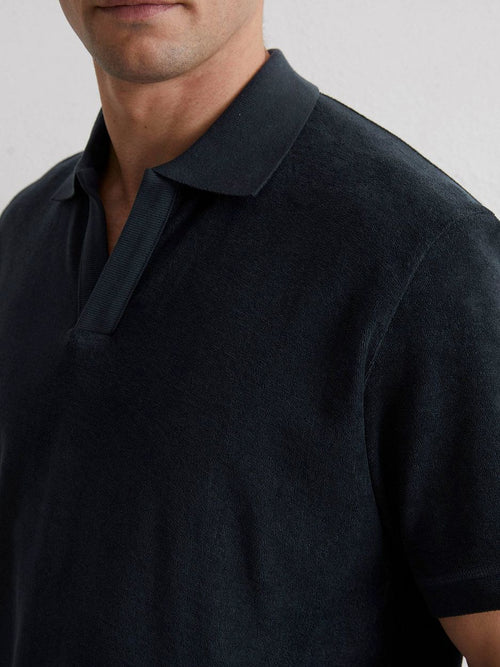 Marc o'polo poloshirt riva terry cloth donkerblauw