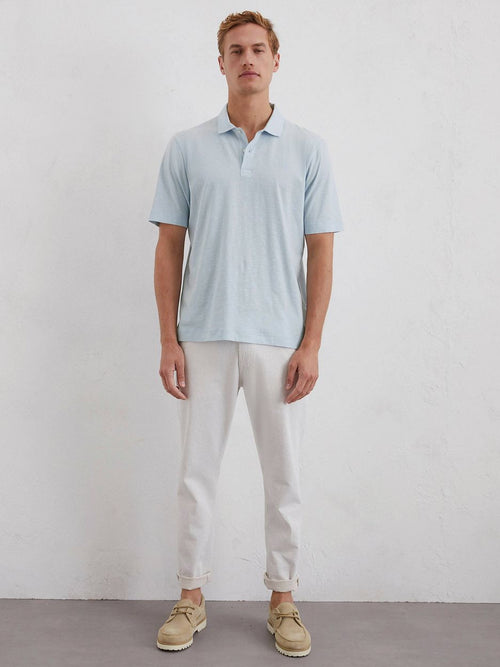Marc o'polo poloshirt slubs starlight blauw