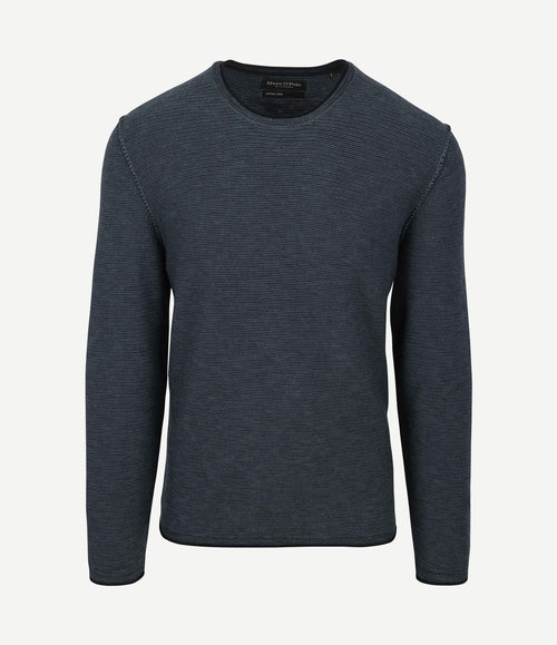 Pullover crewneck cotton/linen dark blue