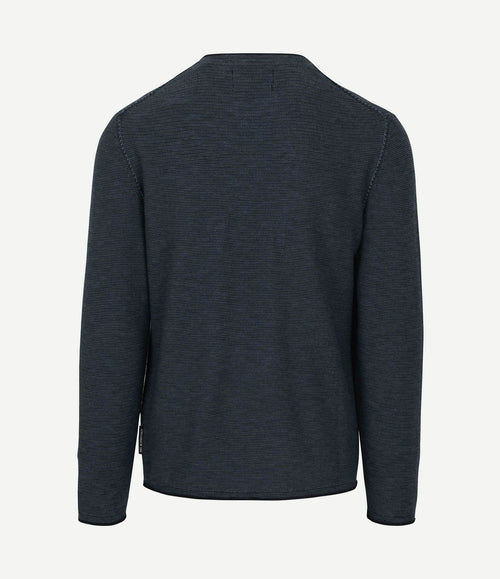 Pullover crewneck cotton/linen dark blue