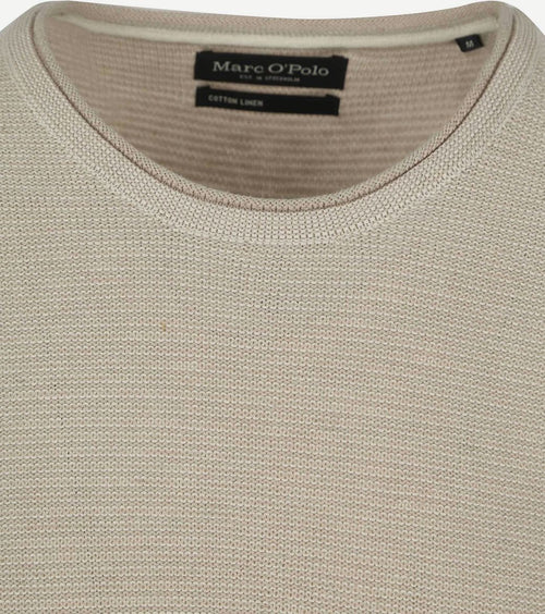 Marc o'polo pullover crewneck cotton/linen gray silk | Regular-fit