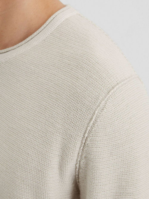 Pullover crewneck cotton/linen gray silk