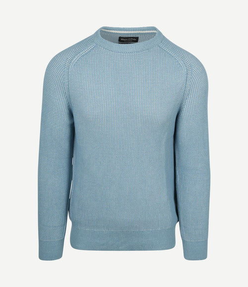 Pullover structured bi-colour blauw