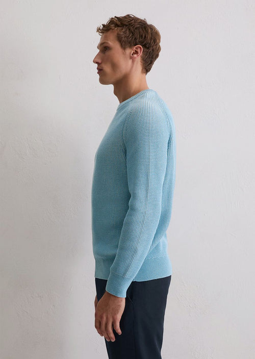 Pullover structured bi-colour blauw