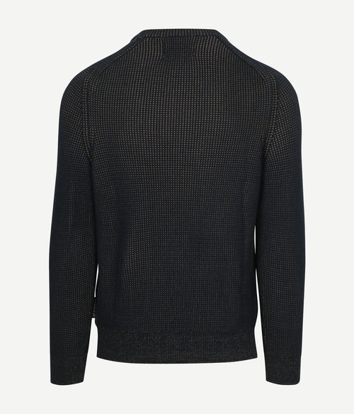 Pullover structured bi-colour donkerblauw