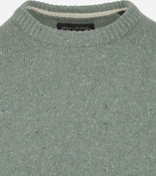 Marc o'polo pullover tweed wol blend groen | Regular-fit