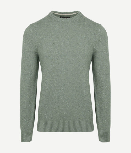 Marc o'polo pullover tweed wol blend groen | Regular-fit