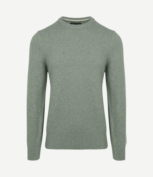 Pullover tweed wol blend groen