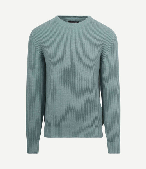 Pullover wol blend staalblauw