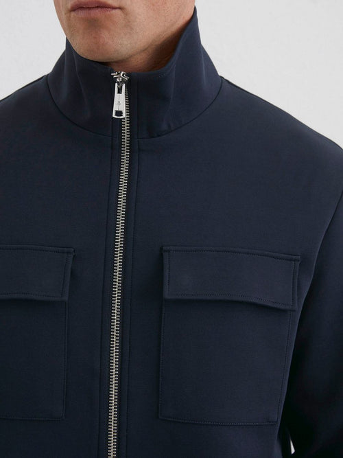 Marc o'polo scuba interlock overshirt donkerblauw | Regular-fit