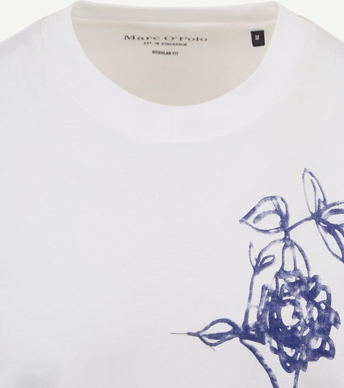 Marc o'polo t-shirt bloem wit | Regular-fit