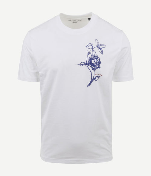 Marc o'polo t-shirt bloem wit | Regular-fit