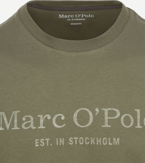 Marc o'polo t-shirt logo donkergroen | Regular-fit