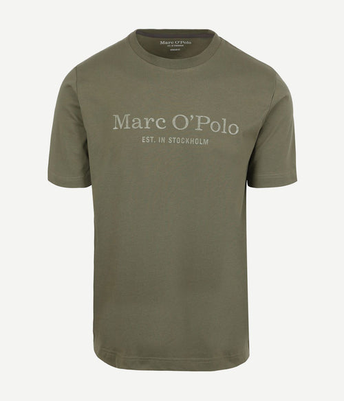 Marc o'polo t-shirt logo donkergroen | Regular-fit