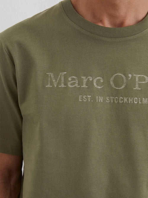 Marc o'polo t-shirt logo donkergroen | Regular-fit