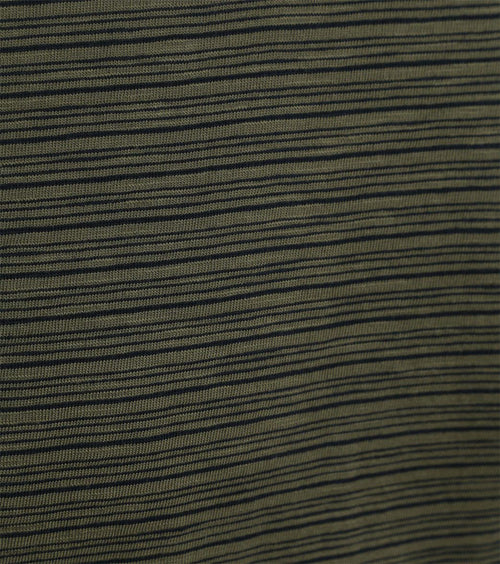 T-shirt slub stripes dark green