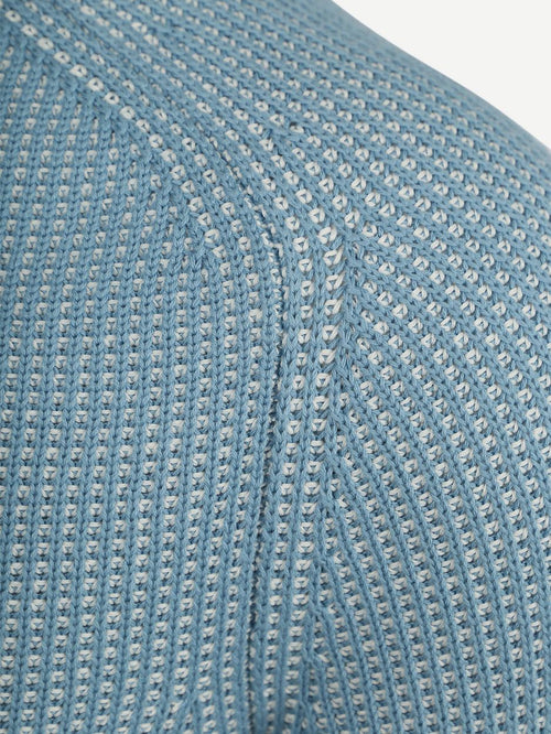Pullover structured bi-colour blauw