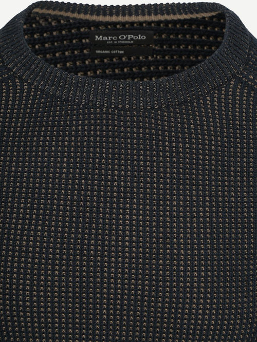 Pullover structured bi-colour donkerblauw