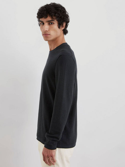 Pullover linen blend donkerblauw