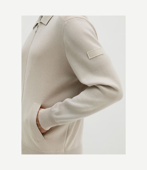 Cardigan zip grey silk