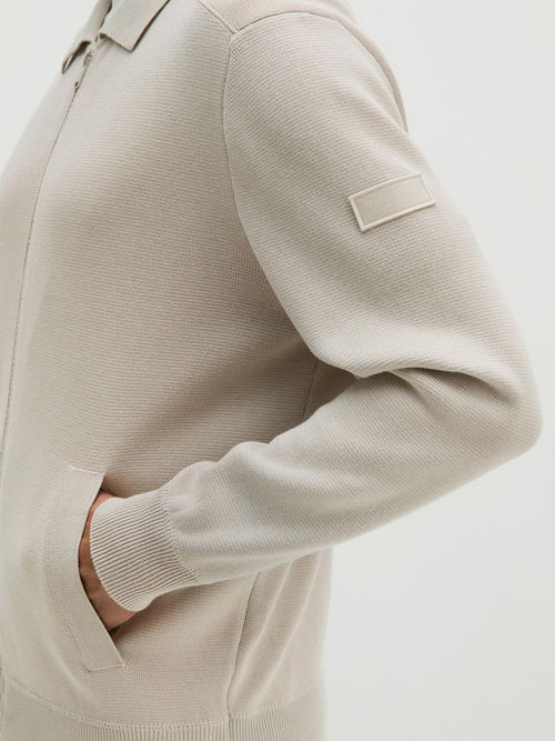 Cardigan zip grey silk