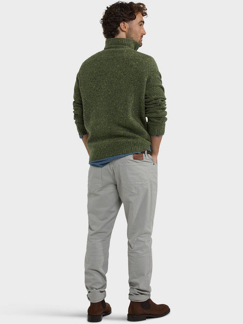 McGregor halve rits trui lamswol blend olive | Regular-fit