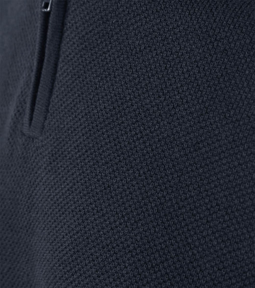 halve rits trui merino blend donkerblauw