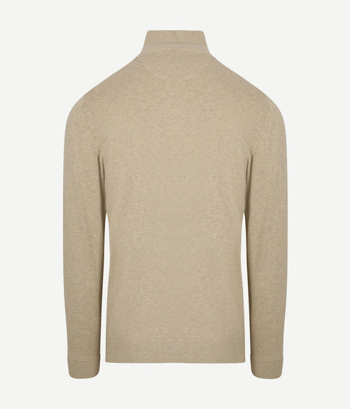 halve rits trui merino blend structure sand