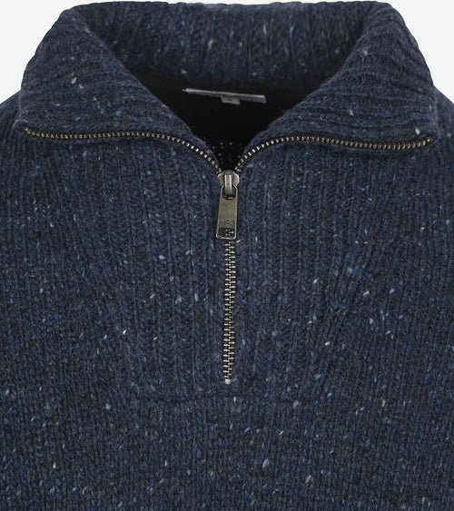 McGregor halve rits trui merinowol donkerblauw | Regular-fit
