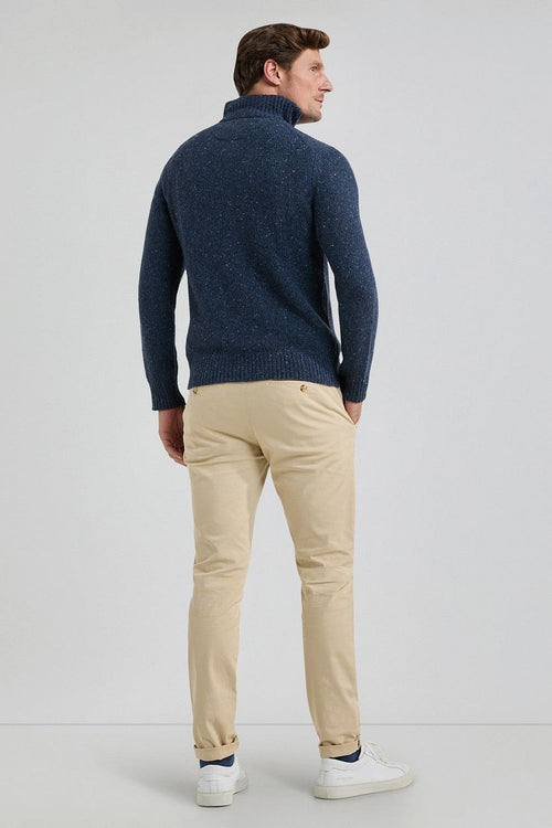 McGregor halve rits trui merinowol donkerblauw | Regular-fit