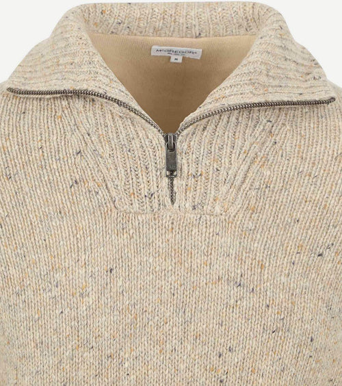 McGregor halve rits trui merinowol sand | Regular-fit
