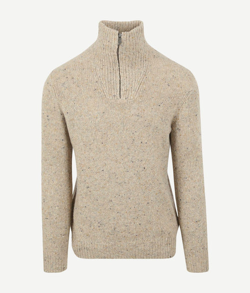 McGregor halve rits trui merinowol sand | Regular-fit