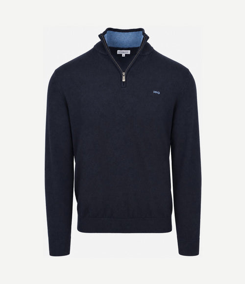 halve rits trui donkerblauw