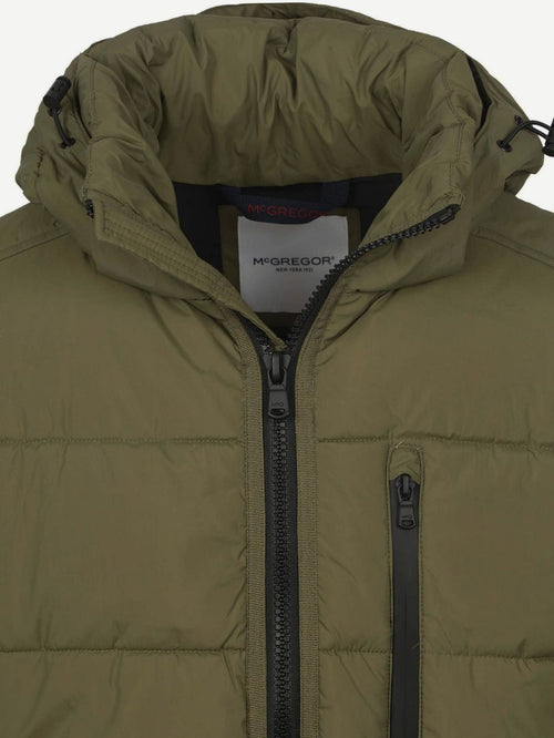Jas hooded puffer groen
