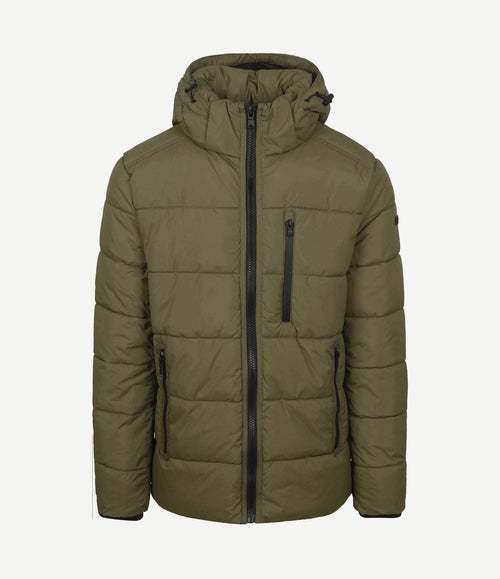 Jas hooded puffer groen