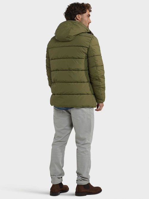 Jas hooded puffer groen