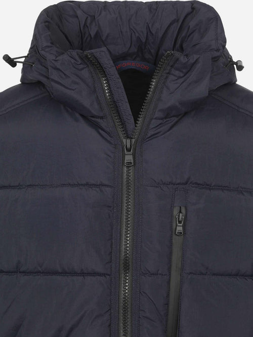 Jas hooded puffer donkerblauw