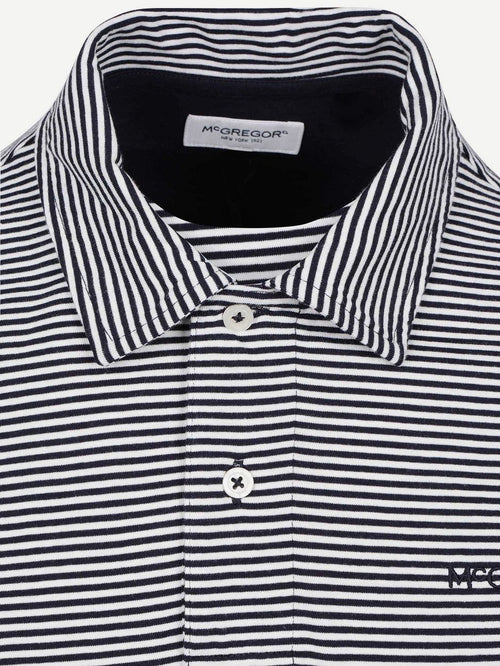 Jersey polo stripe donkerblauw