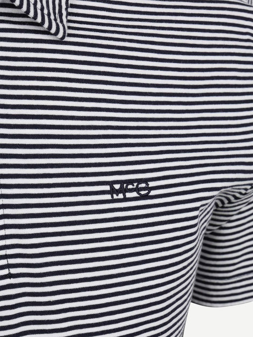 Jersey polo stripe donkerblauw