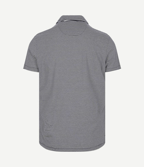 Jersey polo stripe donkerblauw