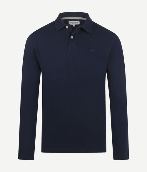 Long sleeve poloshirt donkerblauw