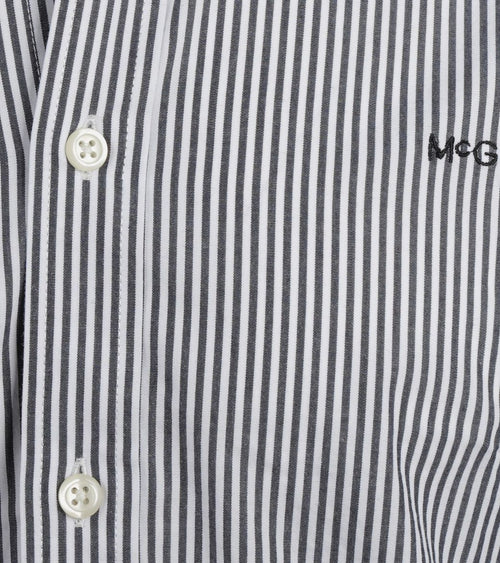 Overhemd poplin streep donkerblauw