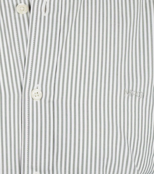 Overhemd poplin streep sage groen